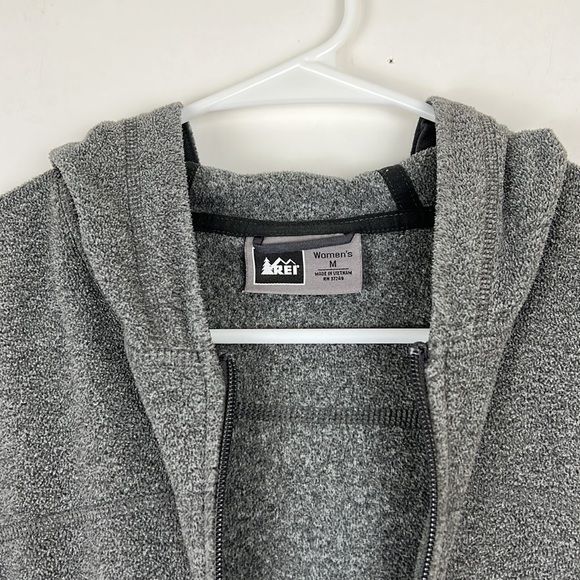 REI fleece zip up hoodie gray jacket M - Picture 5 of 7